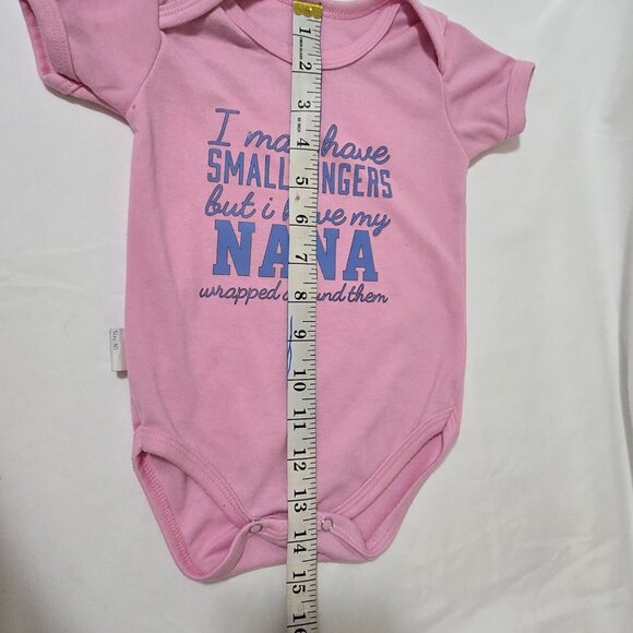 Pink Onepiece with blue Words, Size European 80 - Picture 5 of 6